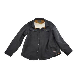 JACHS NEW YORK Mens Black Sherpa Lined Wool Blend Shirt Jacket Size L